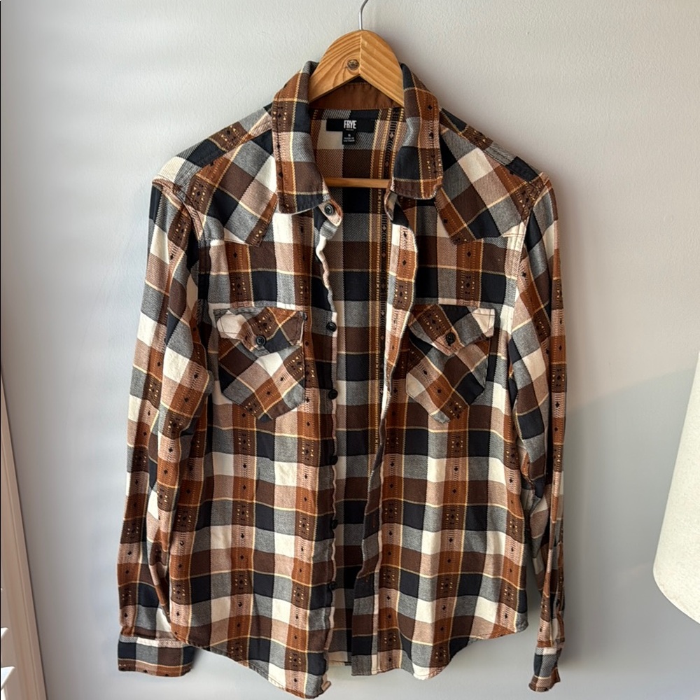 Frye Cotton Plaid Button Down